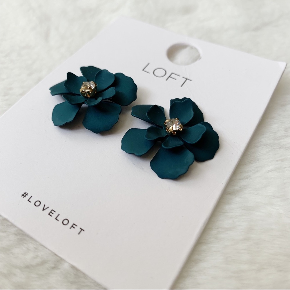 LOFT | Blossom Stud Earrings, Crisp Teal - Picture 5 of 5